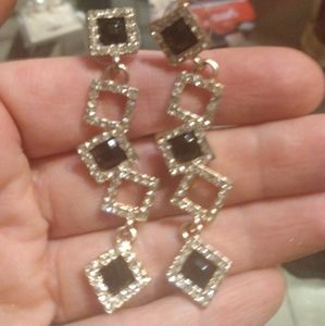 5/$25 Black/gold/rhinestone earing/necklace charm